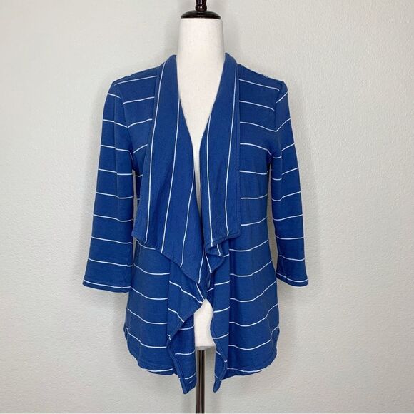 Chico’s Zenergy Women’s Size Medium Open Front Striped Jacket - Picture 2 of 13